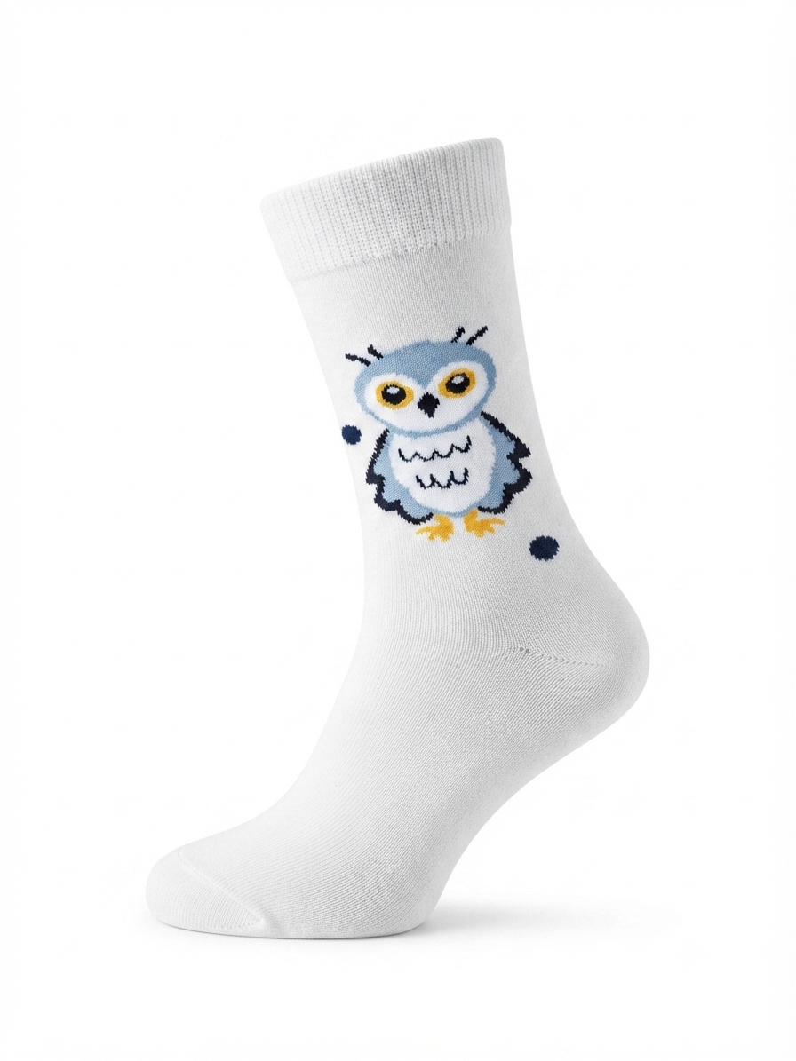 جوراب زنانه ساقدار طرح جغد مرال